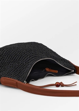 Paper straw ariya bag Sort Becksøndergaard 